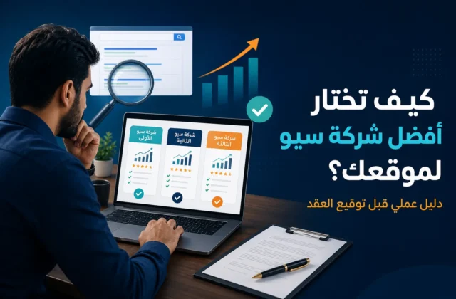 كيف تختار أفضل شركة سيو لموقعك؟ دليل عملي قبل توقيع العقد